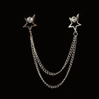 Vintage Double Chain Tassel Brooch — Lapel Pin Suit Badge