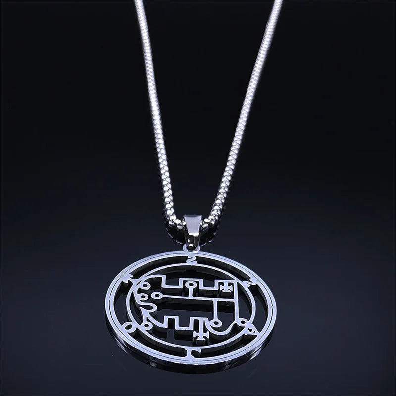 Baphomet Silver Pendant Necklace — Stainless Steel