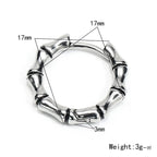 Bamboo Shaped Hoop Earrings for Men Women — Stainless Steel