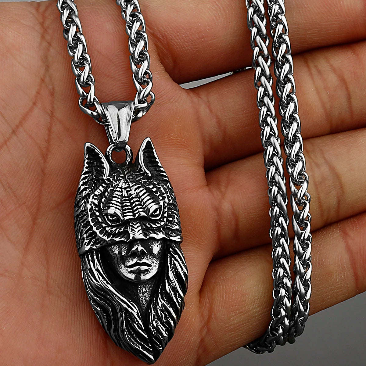 Neo-Gothic Skull Pendant Necklace — Stainless Steel