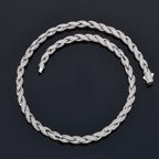 Iced Out Rope Chain Necklace Stainless Steel CZ