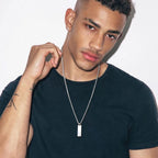 Vnox Mens Stylish Geometric Rectangle Pendant Necklace,Stainless Steel Length Adjustable Box Chain, Male Jewelry Gift