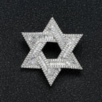 Iced Out Hexagram Pendant Stainless Steel