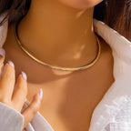 Punk Metal Torques for Women Gothic Golden Silver Color Smooth Chain Collar Fashion Choker Necklace Retro Personality