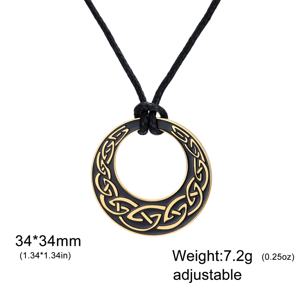 Viking Witch Knot Amulet Pendant Necklace — Rope Chain