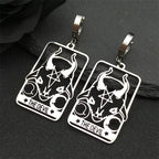 Star Moon Steel Earrings Vintage Goat Sheep Head