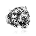 Detailed Domineering Tiger Ring For Men Stainless Steel Animal Biker Ring Cool Male Gothic Punk Animal Rings Jewelry