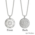 EUEAVAN Key of Solomon Necklace Double Side Third Pentacle of the Venus Protection Love Stainless Steel Necklaces Amulet Jewelry
