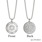 EUEAVAN Key of Solomon Necklace Double Side Third Pentacle of the Venus Protection Love Stainless Steel Necklaces Amulet Jewelry