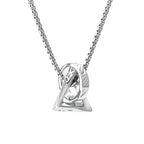 Geometric Triangle Circle Pendant Necklace — Box Chain