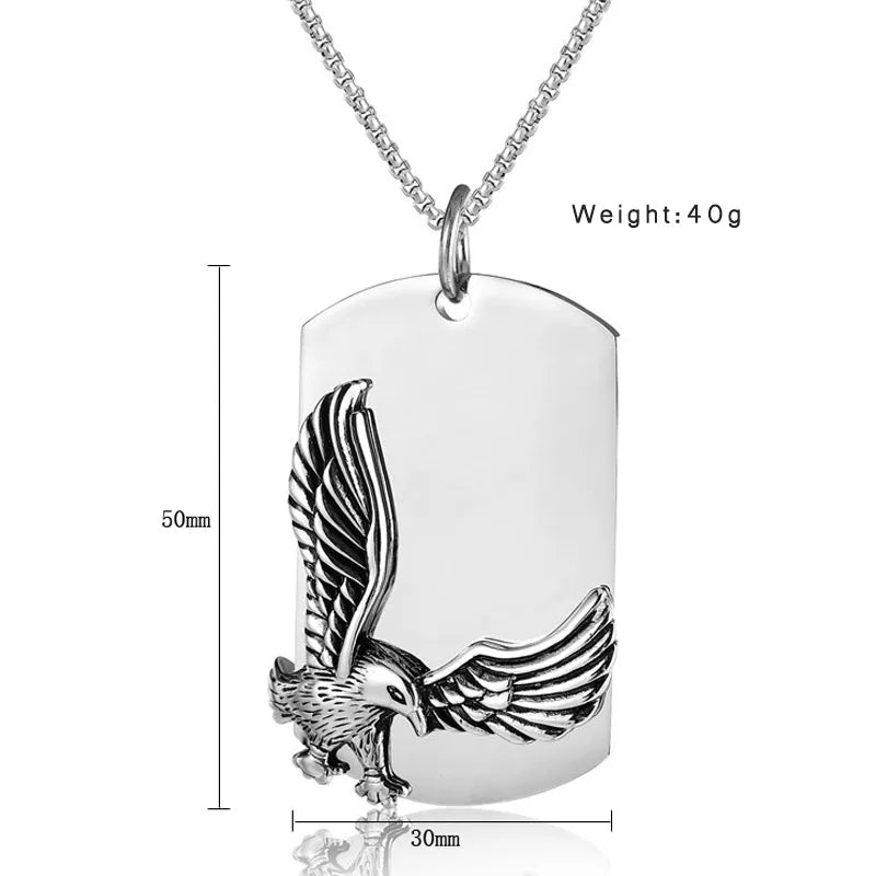 Eagle Wings Pendant Necklace — Stainless Steel