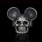 Onlysda Cool Men's Calvarium Skull Ring With Cross Gothic 316L Stainless Steel Biker Anel Motorcycle Band jewellery Gift