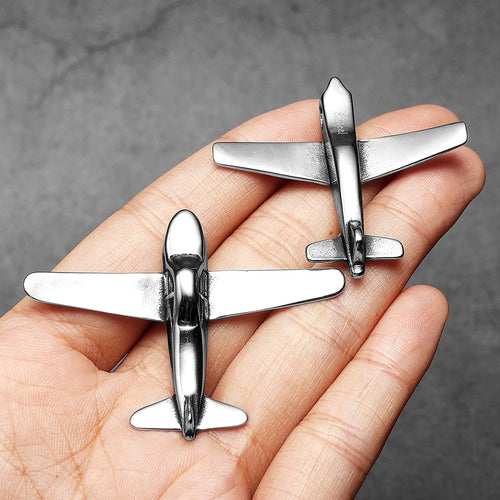 Airplane Pendant Necklace — Stainless Steel