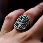 Classical Pattern Men's Band Ring — Stainless Steel