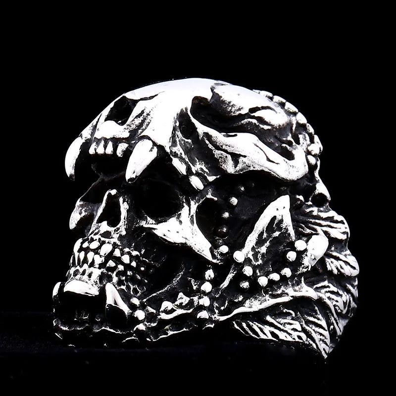 Jaguar Warrior Skull Ring — Stainless Steel
