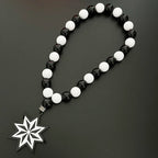 GS25 New Rosary Ornaments Star Necklace 3D Stereo Laser Cutting Pendant Vehicle Rearview Mirror Decoration Acrylic