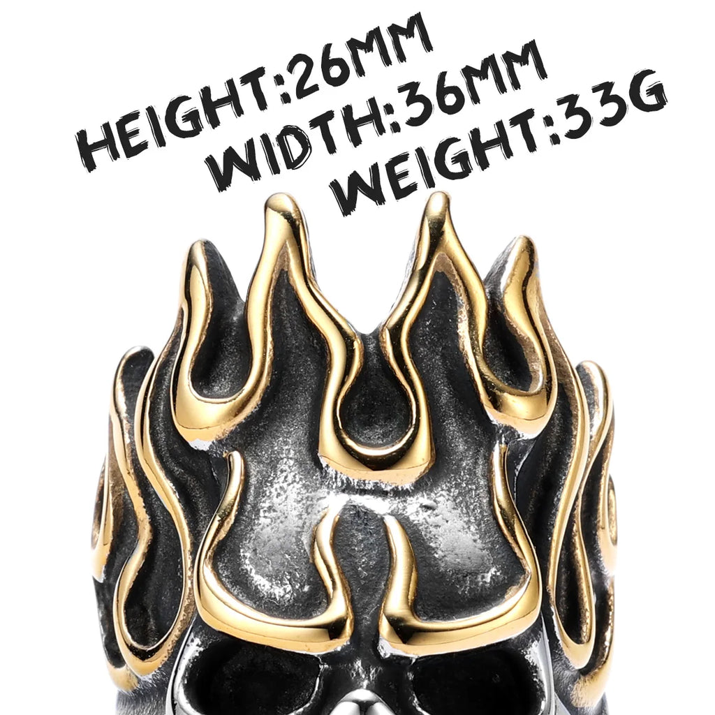 Skull Fire God Ring Stainless Steel