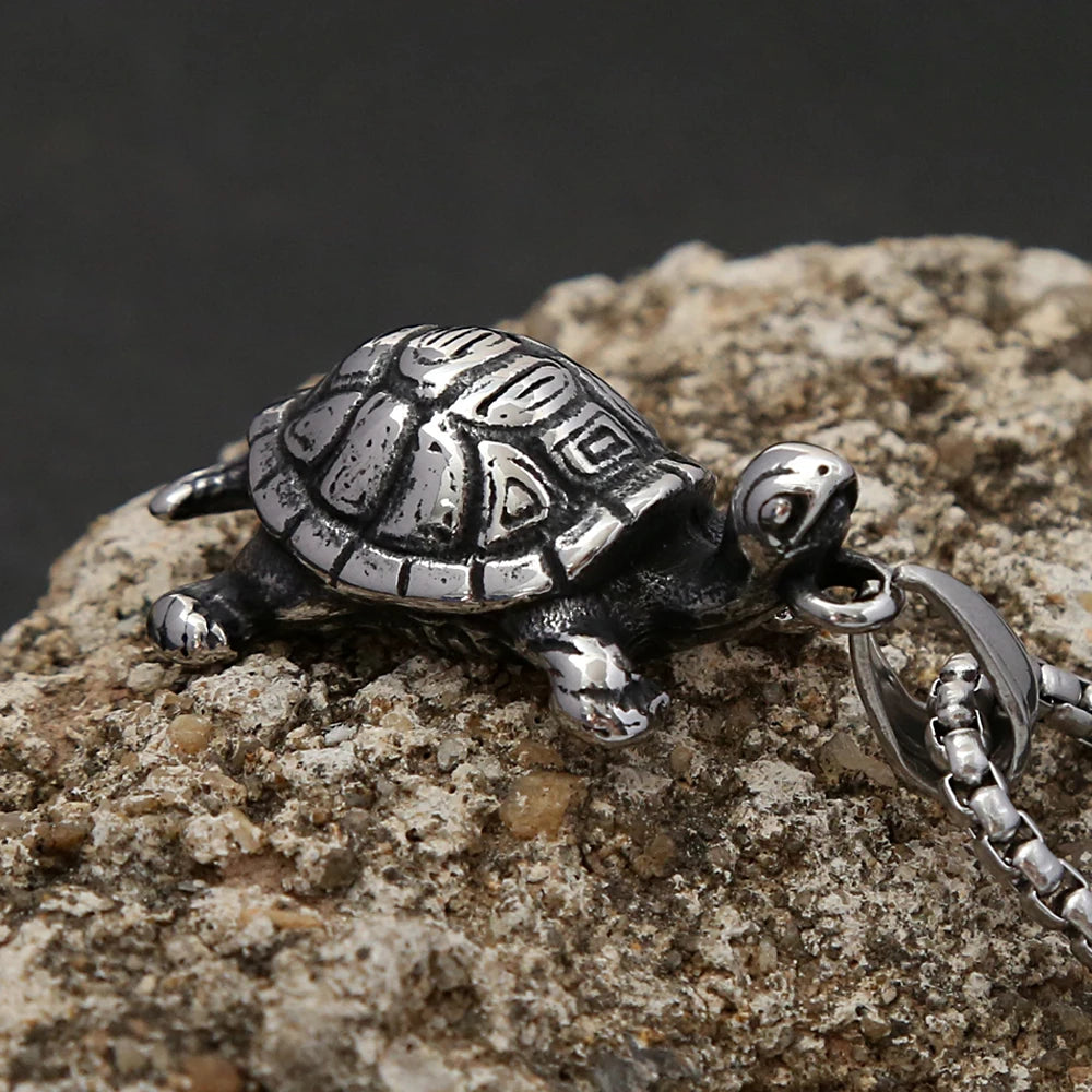 Turtle Pendant — Stainless Steel