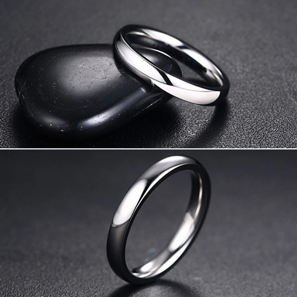 Basic Rings for Men,2/4/6/8/10mm Width Plain Dome High Polished Stainless Steel Wedding Band Promise Ring,Comfort Fit US Size