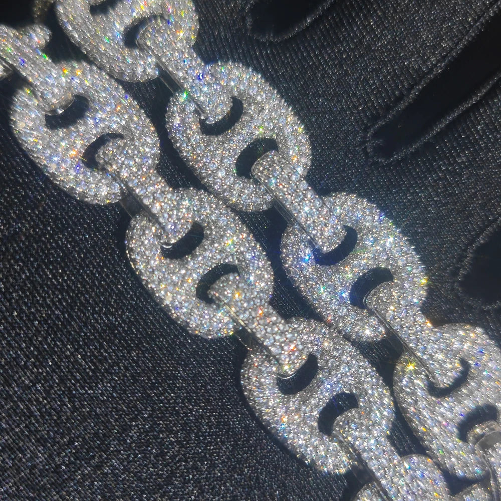 Iced Out Cuban Bracelet Stainless Steel Pig Nose