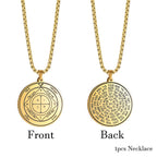 EUEAVAN Key of Solomon Necklace Double Side Third Pentacle of the Venus Protection Love Stainless Steel Necklaces Amulet Jewelry