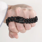 Steampunk Skeleton Man Bracelet Men's Stainless Steel Skull Head Chain Wristband Viking Charm Bangles Halloween Jewelry