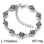 Vintage Gothic Ornate Charm Link Bracelet — Stainless Steel