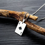 Lucky Ace Playing Card Suit Pendant Necklace — Stainless Steel