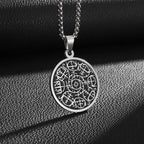 Retro Gothic Blue Evil Eye Protection Pendant Necklace for Men Boys Biker Amulets Punk Jewelry Gifts