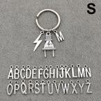 Fashion A-Z Letter Charm Lightning Bolt Plug Electrician Keychain for Electrical Worker Bag Car Keyring Gifts