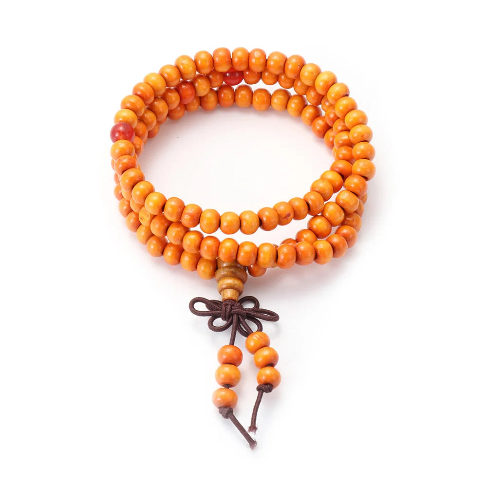 1Pc Wood Bead New Buddha Bracelet Buddhist Bangle Prayer Beads Copper Coin Women Men Lucky Religion Bracelets Charm