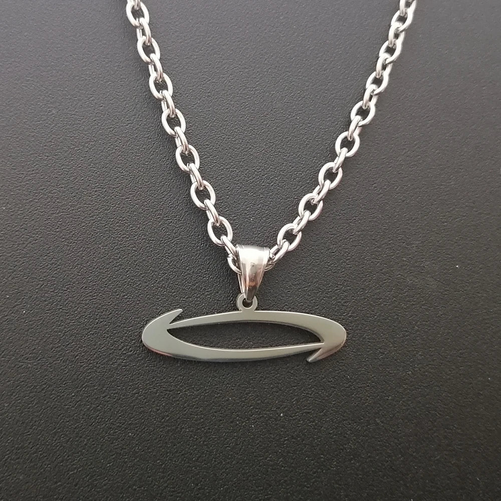 Polished O Pendant Necklace for Men 24in — Stainless Steel