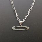 Polished O Pendant Necklace for Men 24in — Stainless Steel