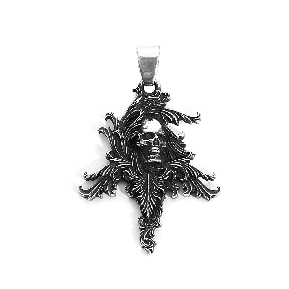 Gothic Skull Pendant Necklace — Stainless Steel