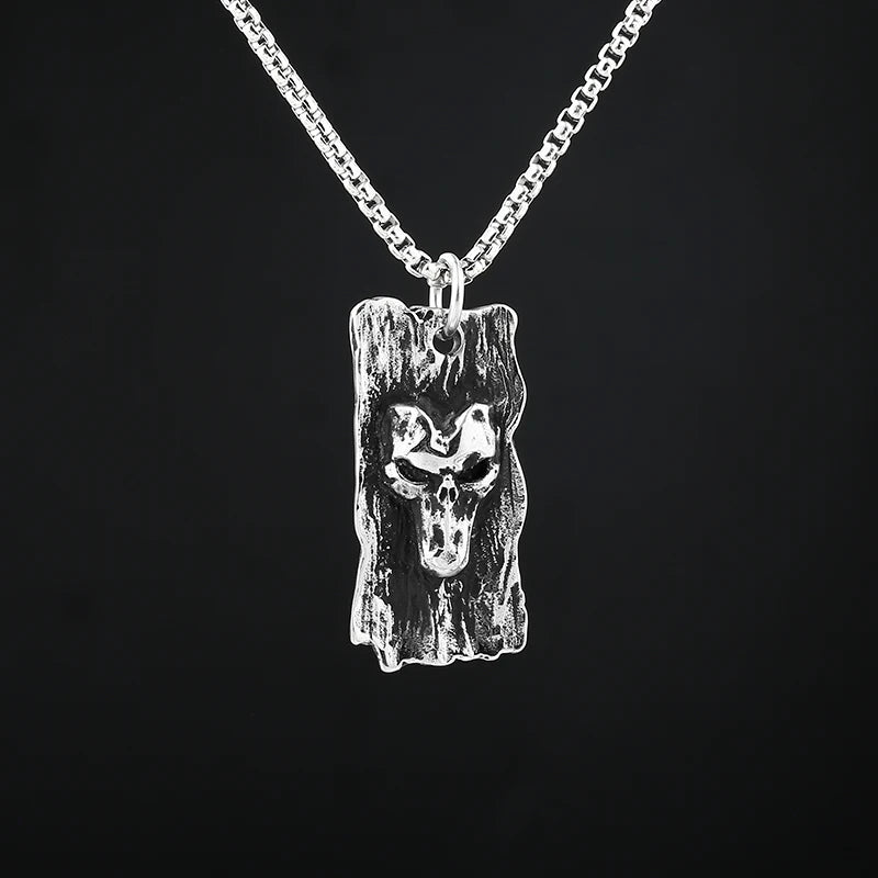 Three Wise Skulls Pendant — Stainless Steel