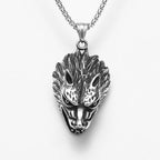 Wolf Head Pendant Necklace Stainless Steel