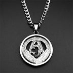Steel Pendant Vintage Masonic Freemason Symbol