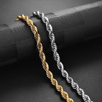 Hot Selling 2/3/4/5/6mm 316L Rope Chain Necklace Stainless Steel Never Fade Waterproof Choker Men Women Gold Color