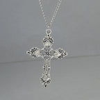 Retro Cross Pendant Necklaces for Women Men Gothic Steampunk Skull Necklace Chain Hip Hop Jewelry Gifts