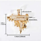 Hip Hop 5A+ CZ Stone Paved Bling Iced Out Gun In Hand Pendants Necklaces for Men Rapper Jewelry Gold Silver Color