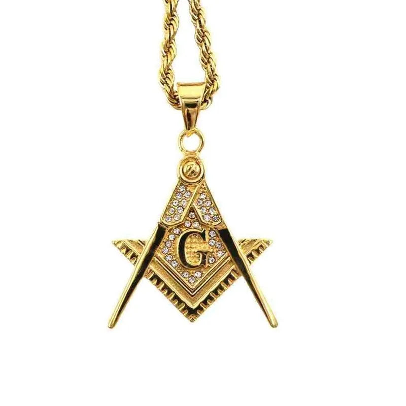 Masonic Pendant Necklace — Zinc Alloy