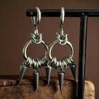 Gothic Spike Rivet Dangle Hoop Earrings Punk Avant-Garde