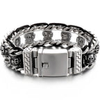 Religious Man Bracelet Stainless Steel 22MM Width Buddhist Scriptures Link Men's Bracelets Leather Wristband On Hand