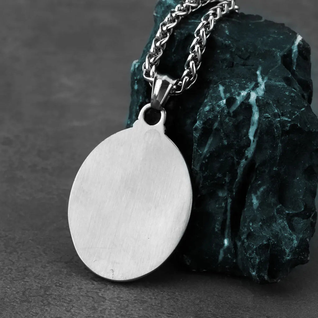 Vintage Stainless Steel Viking Wolf Howling to the Moon Pendant Necklace Nordic Boyfriend Gift Jewelry Wholesale
