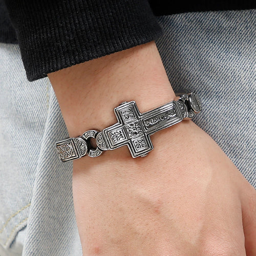Cross Bracelet 14mm — 316L Stainless Steel Vintage