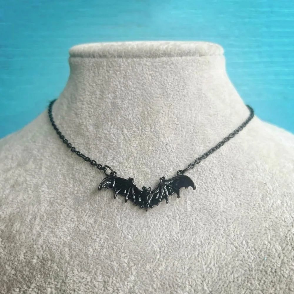 Gothic Black Cross Black Pendant Necklace