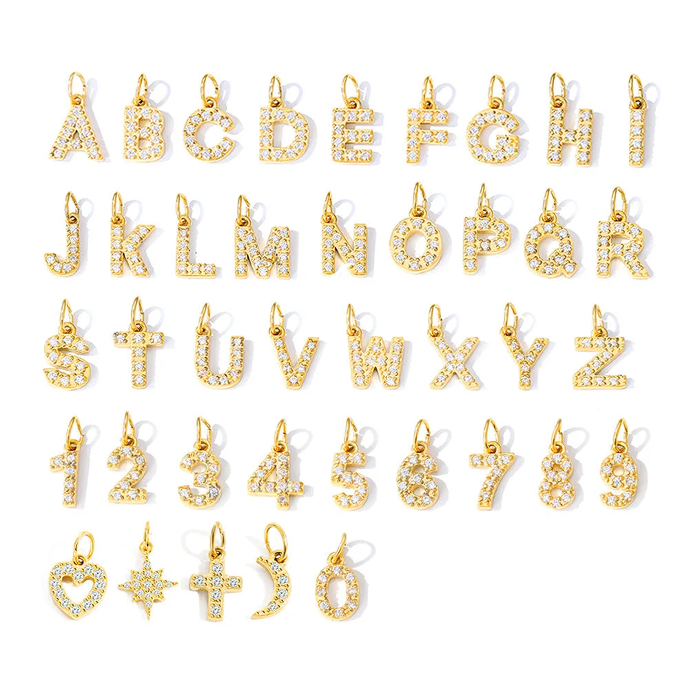 Letter Charm Pendant Necklace — Gold Iced