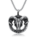 Vintage Viking Nordic Goat Skull Valknut Pendant Necklace For Men Stainles Steel Rune Biker Unique Amulet Jewelry Gift Wholesale