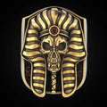 2026 New Egyptian Pharaoh Skull 925 Silver Plated Gold Two tone Ring European and American Exaggerated Punk Punk Ring