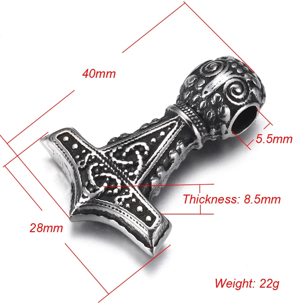 Stainless Steel Viking Norse Pendant for Necklace DIY Accessories Jewelry Making Findings Men Charm Supplies Punk Axe